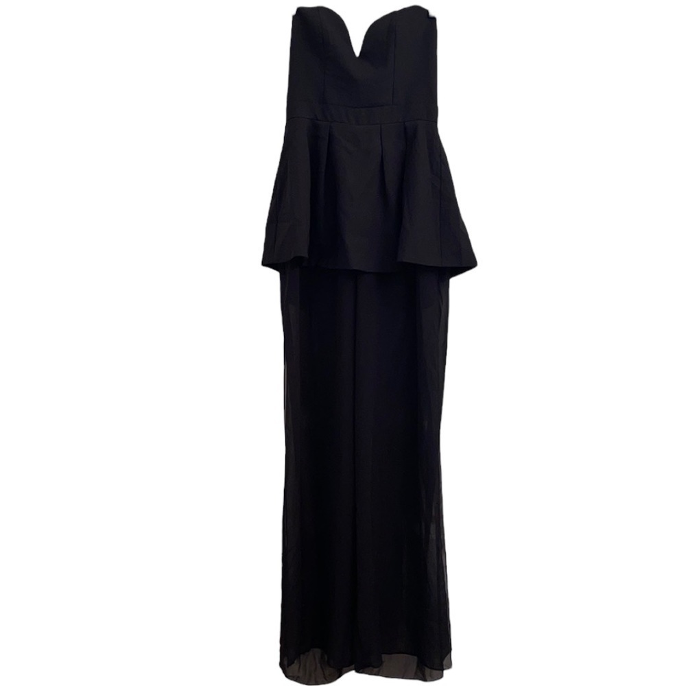 NBD black sweetheart neck sheer leg romper in Women’s size small